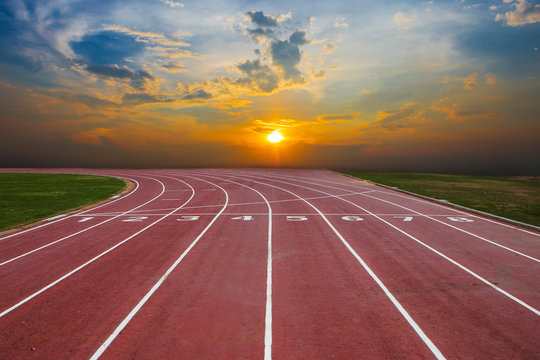 stadium of a track and field.